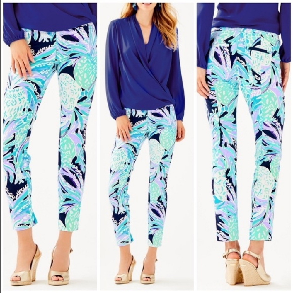Lilly Pulitzer Kelly Skinny Ankle Pants in Alotta Colada - 10